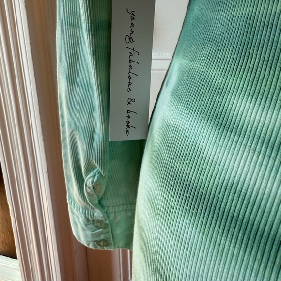 NWT Young Fabulous and Broke Leo Midi Dress Everglade Paintbrush Wash Green Pink - Picture 7 of 16